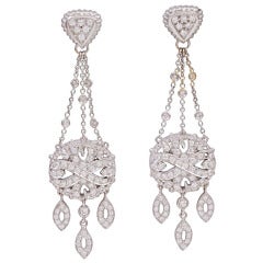 Doris Panos Diamond White Gold Chandelier Earrings