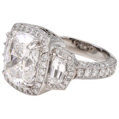 Michael Beaudry 5.16ct Cushion Cut Diamond Platinum Ring
