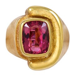 Burle-Marx Cushion shaped Tourmaline and Gold Ring