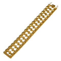 Retro Design Wide Gold Bracelet