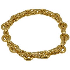Large Link Yellow Gold Collar Necklace