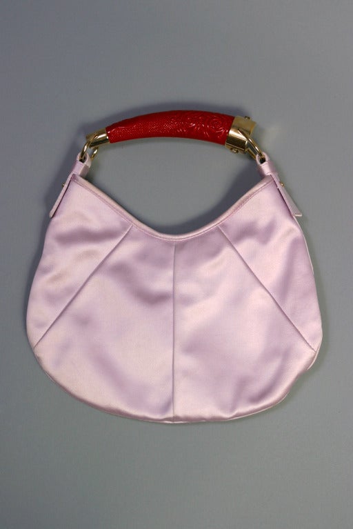 Yves Saint LAURENT rive gauche parma silk satin evening handbag In New Condition For Sale In Newark, DE