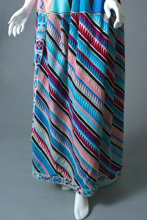 1960s Original Emilio PUCCI psychedelic long velvet skirt