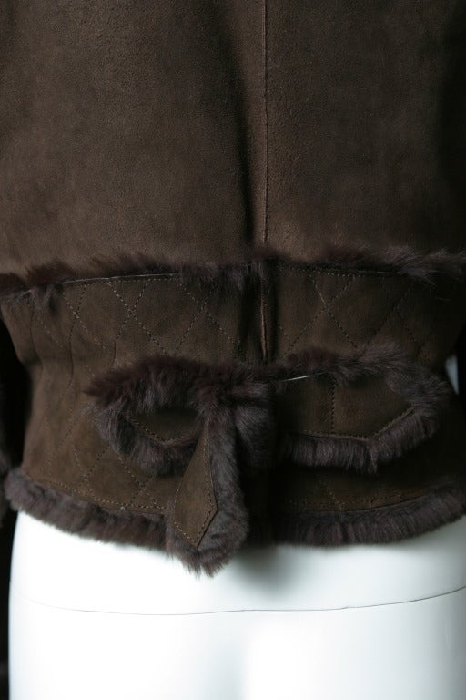 2004 Christian DIOR chocolate Orylag fur jacket For Sale 2