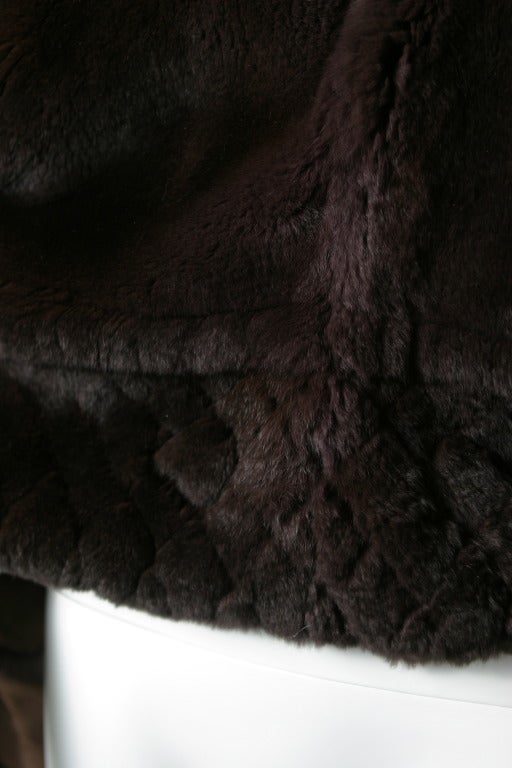 2004 Christian DIOR chocolate Orylag fur jacket For Sale 5