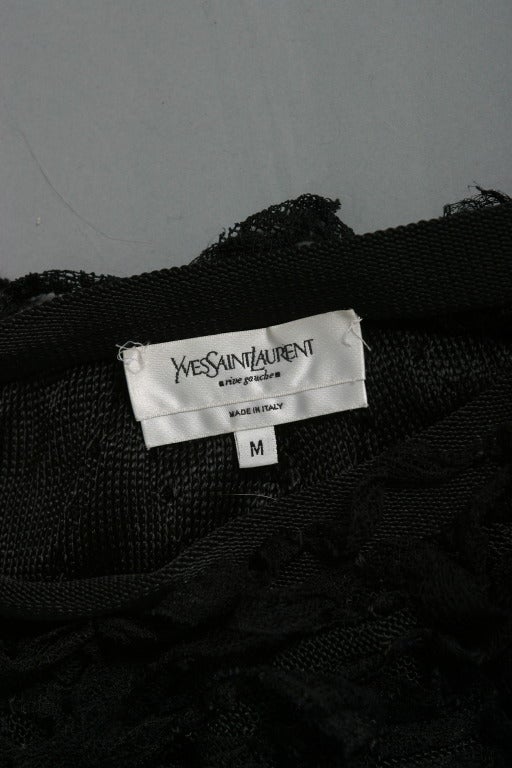 2001 Tom FORD for Yves Saint Laurent long frayed guipure skirt For Sale 5