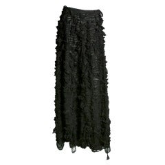 2001 Tom FORD for Yves Saint Laurent long frayed guipure skirt