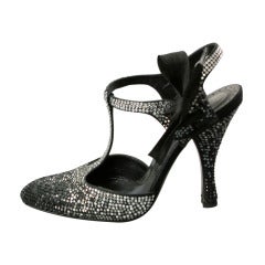 TOM FORD for YSL Swarovski crystals shimmering evening shoes Size 37 1/ ...