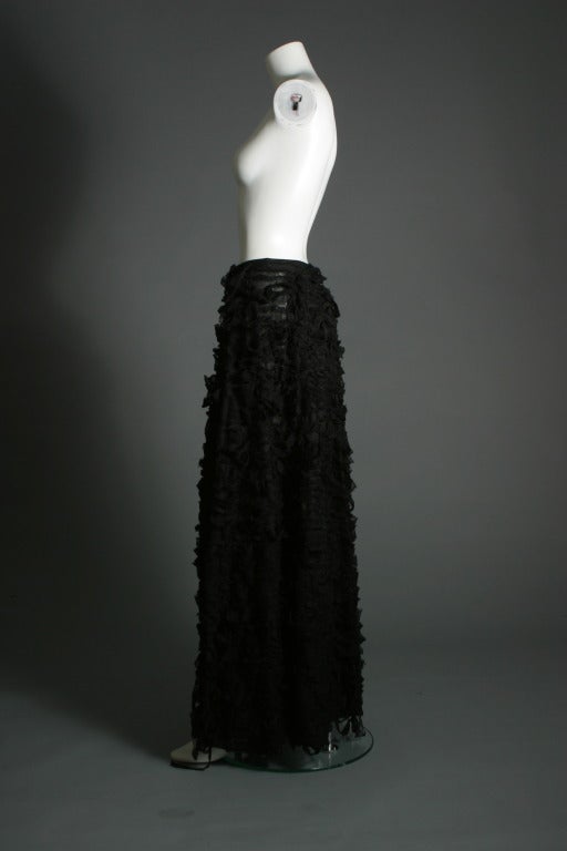 2001 Tom FORD for Yves Saint Laurent long frayed guipure skirt For Sale 6
