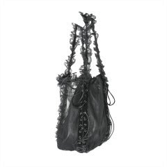 TOM FORD for YSL collector boudoir black net lace and leather hand bag