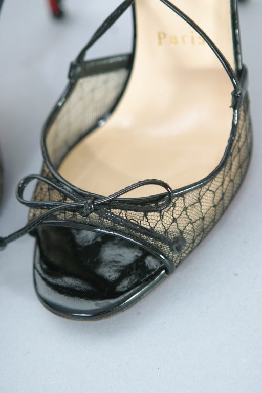 Christian LOUBOUTIN glamorous black Swarovski crystals sandals size 37 1/2 For Sale 2