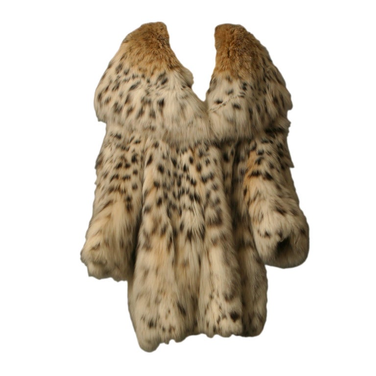 REBECCA exceptional Montana Lynx fur coat For Sale