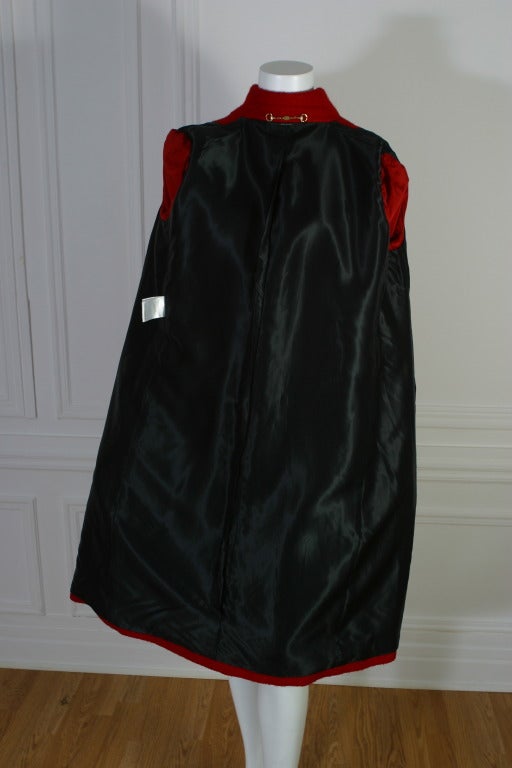 GUCCI red and black woolen coat For Sale 6