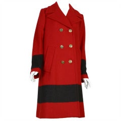 GUCCI red and black woolen coat