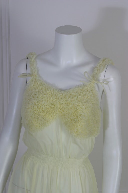 1950s french charming yellow see-through lingerie