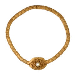 1954-1970 CHANEL HAUTE COUTURE exceptionnal and luxurious gilded belt