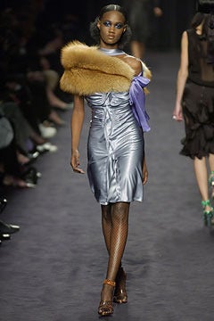 2003 TOM FORD ford Yves Saint Laurent collector parma satin and red fox '' boudoir'' stole