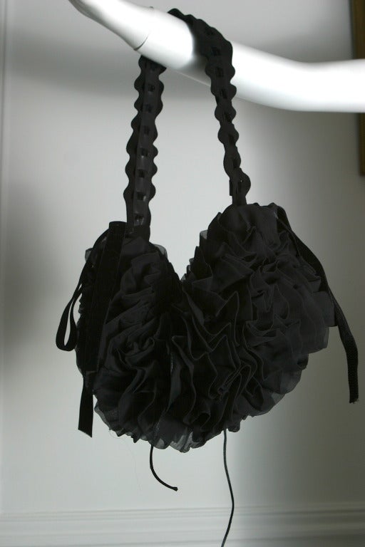 2003 TOM FORD ford YSL collector black chiffon '' boudoir'' evening hand bag In New Condition For Sale In Newark, DE