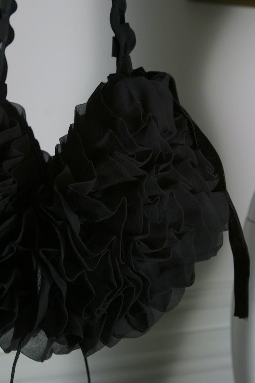 Women's 2003 TOM FORD ford YSL collector black chiffon '' boudoir'' evening hand bag For Sale