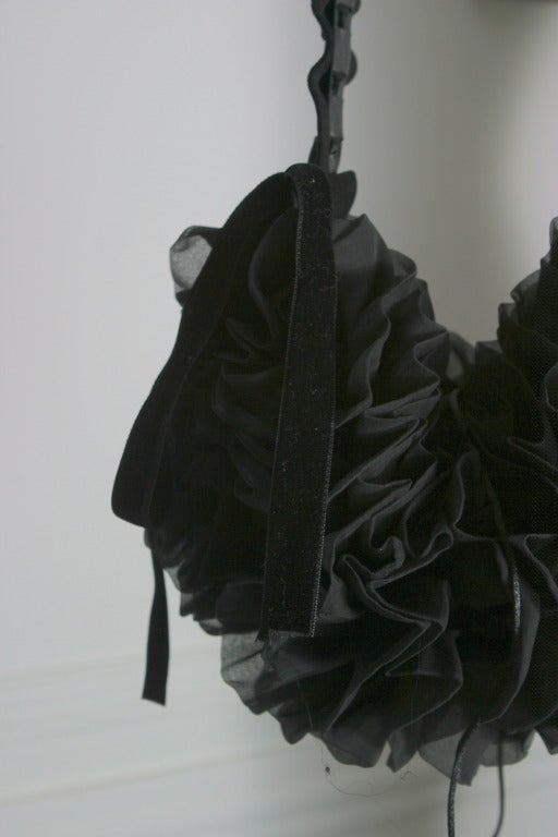 2003 TOM FORD ford YSL collector black chiffon '' boudoir'' evening hand bag For Sale 2