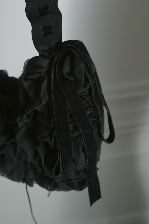 2003 TOM FORD ford YSL collector black chiffon '' boudoir'' evening hand bag For Sale 4