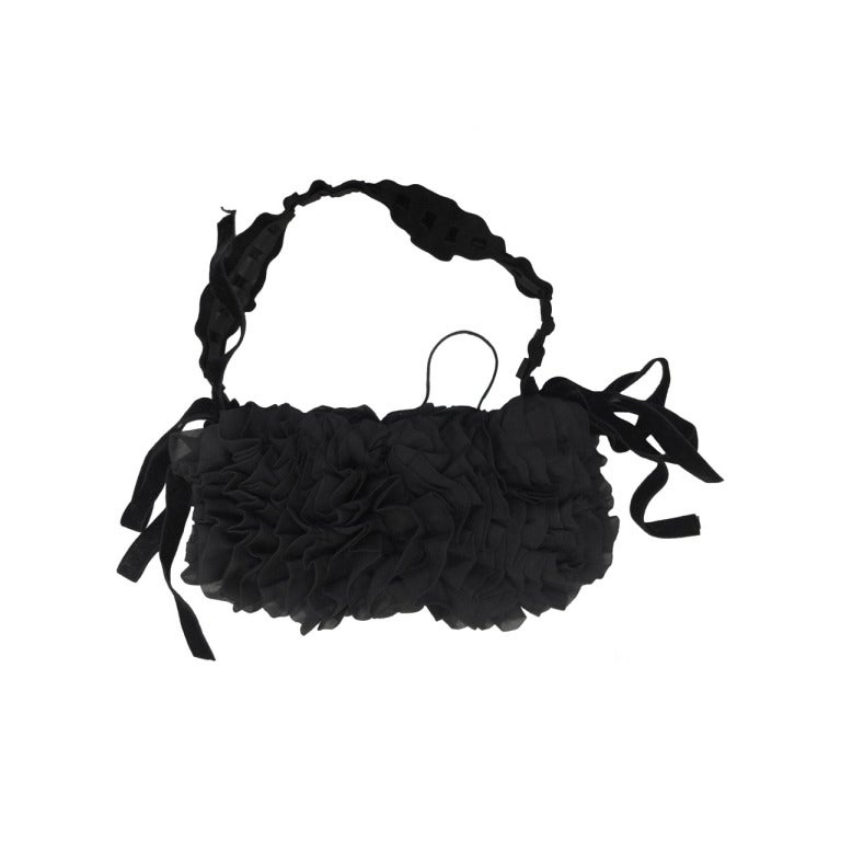 2003 TOM FORD ford YSL collector black chiffon '' boudoir'' evening hand bag For Sale