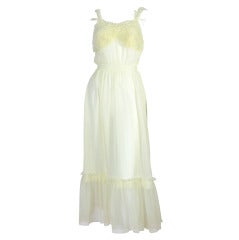 1950s french charming yellow see-through lingerie