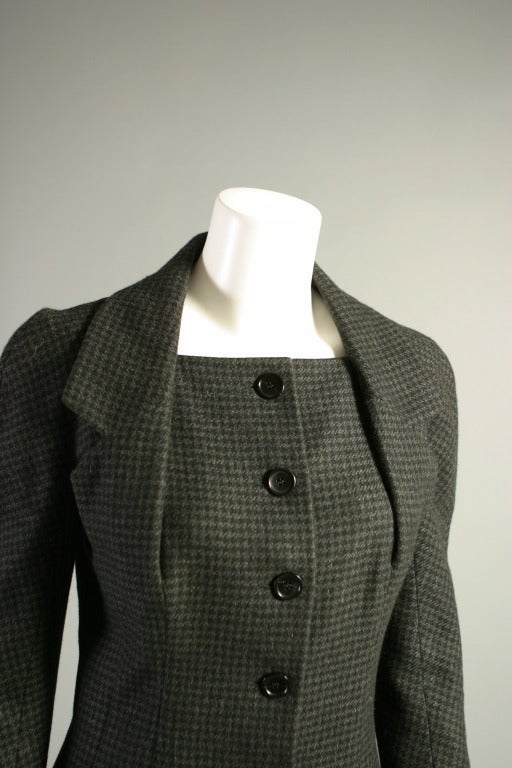 2000s DIOR HAUTE COUTURE houndstooth cashmere suit For Sale 6