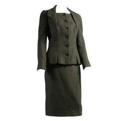 2000s DIOR HAUTE COUTURE houndstooth cashmere suit