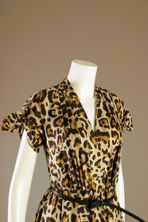 Christian Dior glamorous silk leopard print dress For Sale 1