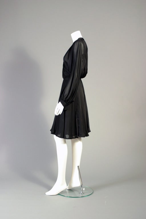 1996 YVES SAINT LAURENT HAUTE COUTURE chiffon cocktail dress
