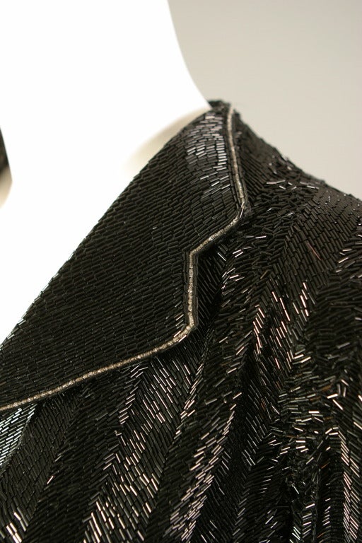 1978 SAINT LAURENT HAUTE COUTURE herringbone sequin jacket For Sale 2