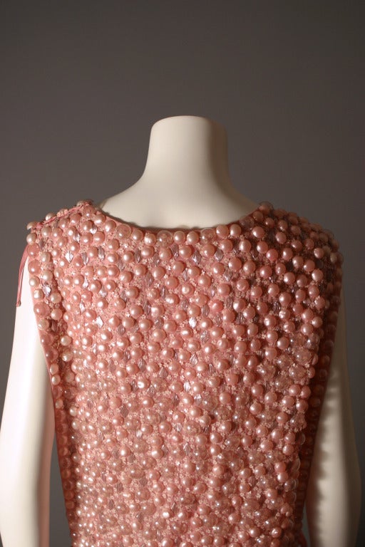 1965s Jean PATOU HAUTE COUTURE ''Bubble'' embroidered tunic dress For Sale 1