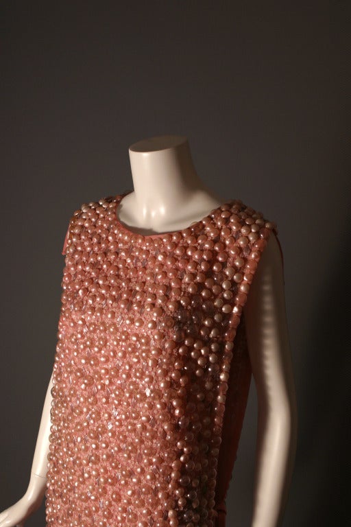 1965s Jean PATOU HAUTE COUTURE ''Bubble'' embroidered tunic dress For Sale 2