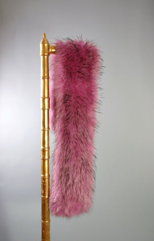 2000s RYKIEL  hot pink knitted fur scarf