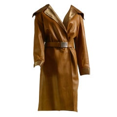 Vintage 1999 CHANEL fawn-colored lambskin and gold lurex coat