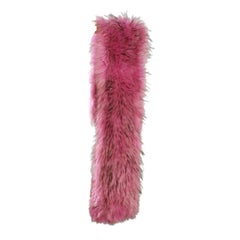2000s RYKIEL  hot pink knitted fur scarf