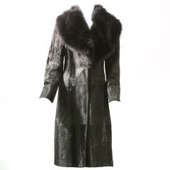 Prestigious FENDI black Breitschwanz and fox fur coat