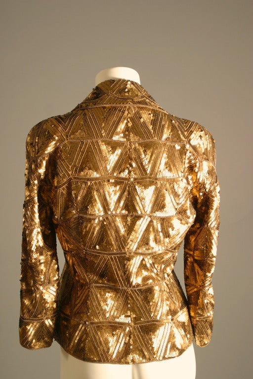 DIOR striking gold sequined ''Bar'' jacket at 1stDibs | dior bar jacket
