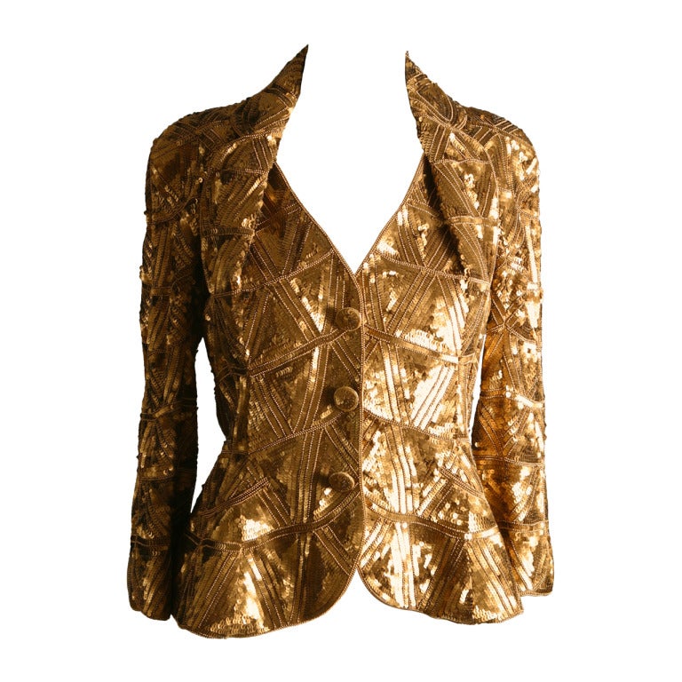 DIOR striking gold sequined 

Bar

 jacket