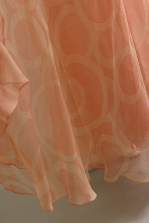 1970s Chanel Couture Attributed silk gazar gown For Sale 4