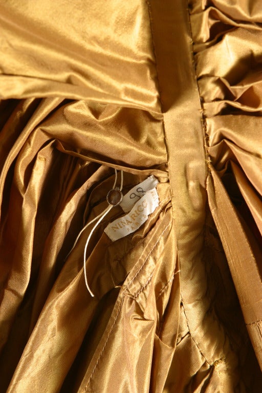 1980s NINA RICCI HAUTE COUTURE, bronze silk taffeta evening cape 5