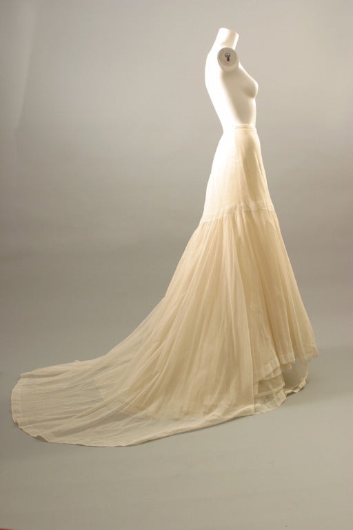 2006 ROCHAS COUTURE cut velvet and chiffon bustier evening gown For Sale 5
