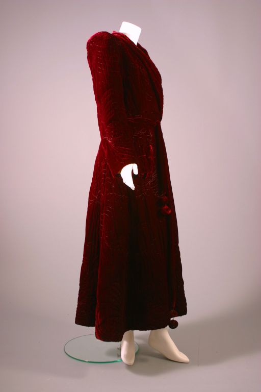crimson silk robe