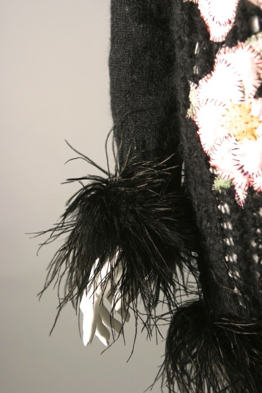 Women's 2004 DIOR knit and ostrich feathers dress For Sale