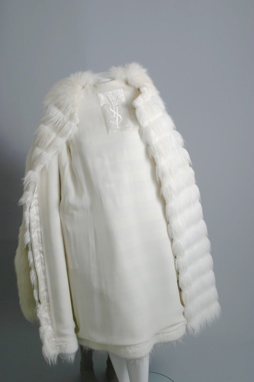 2004 Yves Saint Laurent faux and white fox fur coat 6