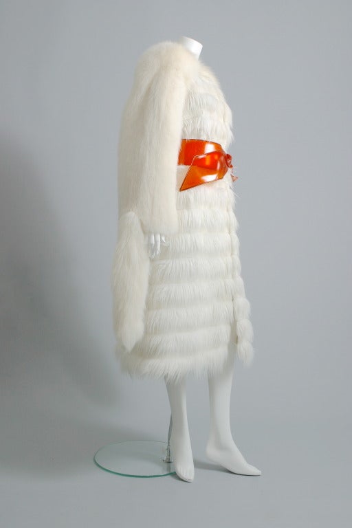 2004 Yves Saint Laurent faux and white fox fur coat In Excellent Condition In Newark, DE