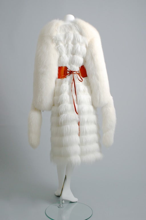 Women's 2004 Yves Saint Laurent faux and white fox fur coat