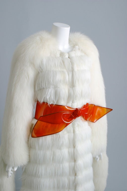 2004 Yves Saint Laurent faux and white fox fur coat 1