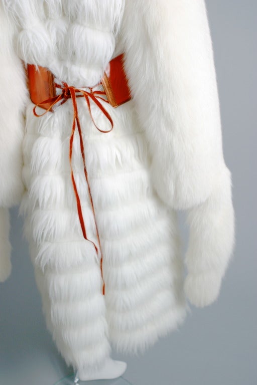 2004 Yves Saint Laurent faux and white fox fur coat 3